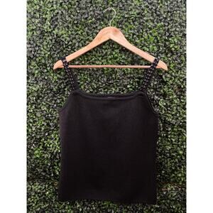 Michelle Antonelli, Black Tank Blouse, Chain Strap Size M